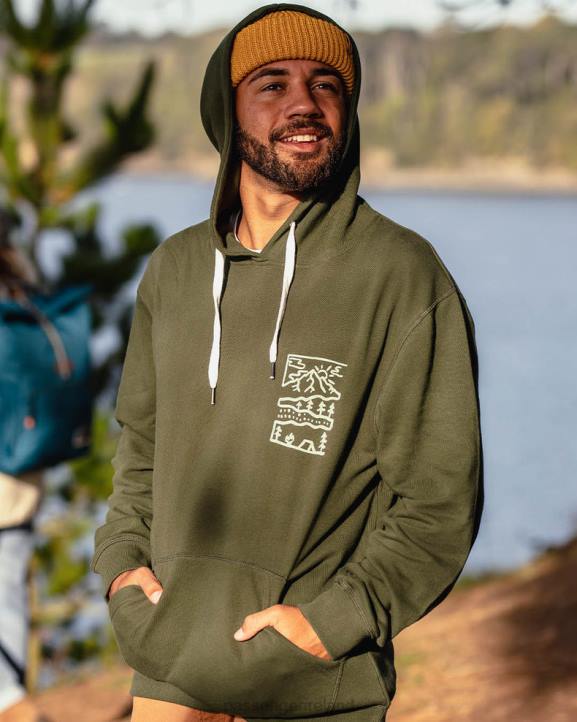 Clothing Passenger 22N891 Nature Recycled Cotton Hoodie Fir Tree Men Tree