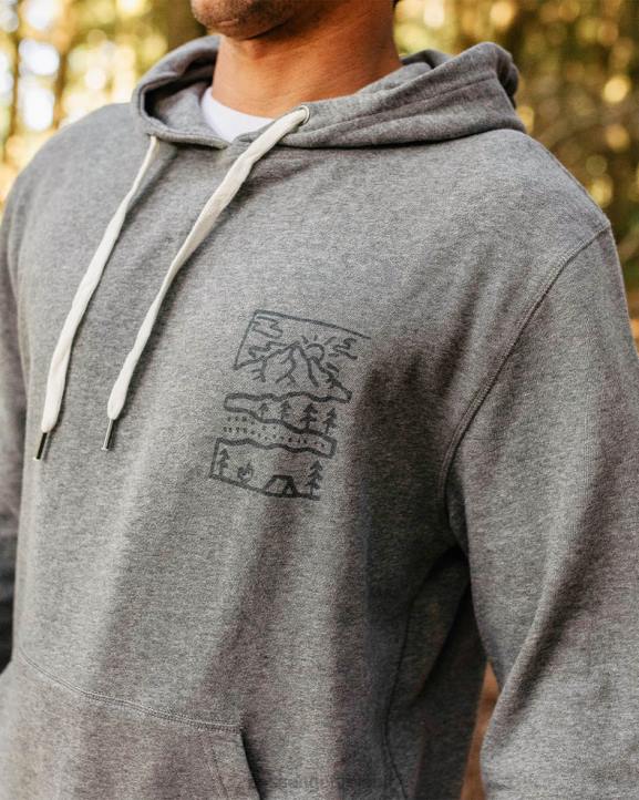 Clothing Passenger 22N892 Nature Recycled Cotton Hoodie Mid Grey Marl Men Grey