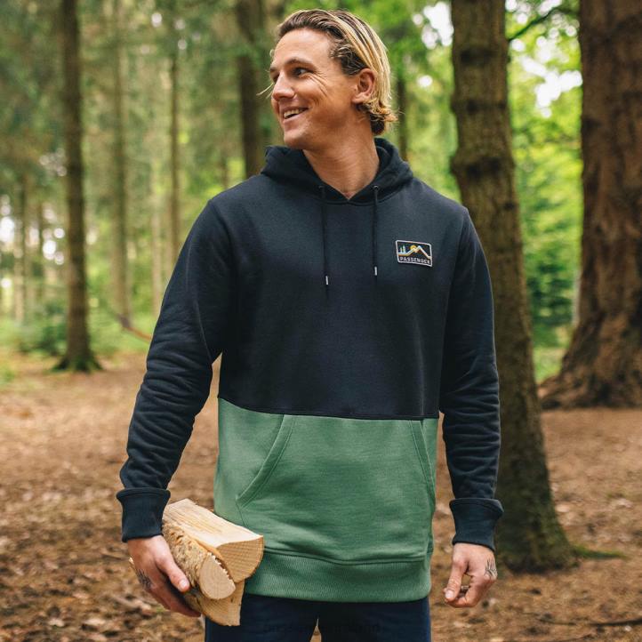 Clothing Passenger 22N894 Paramount Recycled Cotton Hoodie Black Men Black