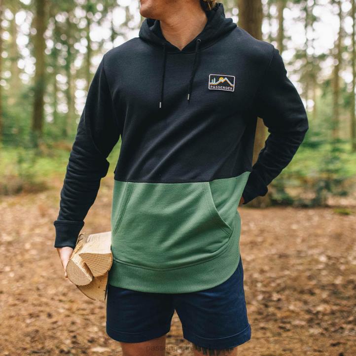 Clothing Passenger 22N894 Paramount Recycled Cotton Hoodie Black Men Black