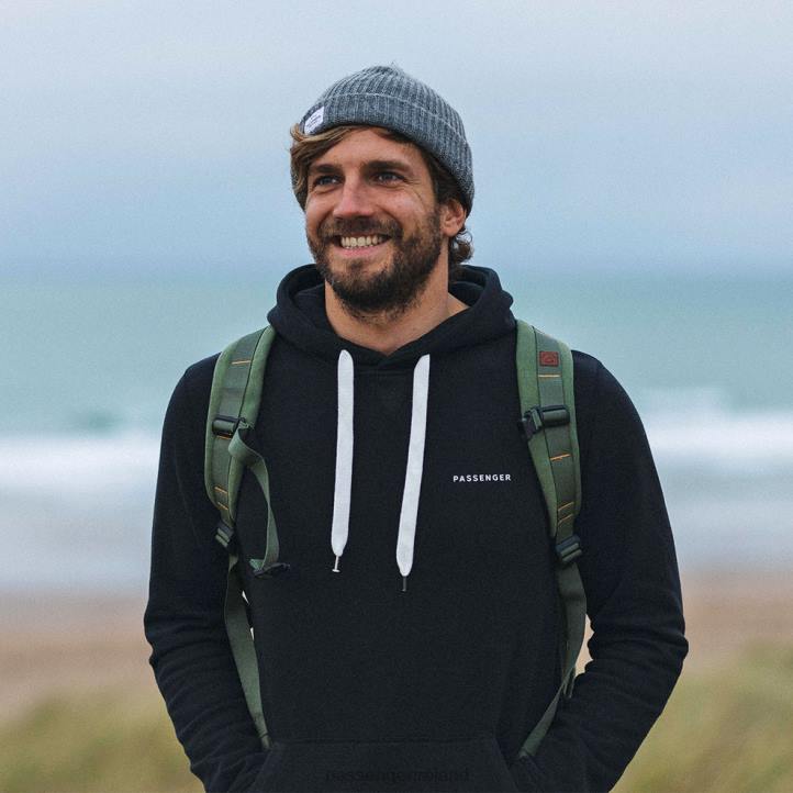 Clothing Passenger 22N896 Made To Roam Recycled Hoodie Faded Black Men Black