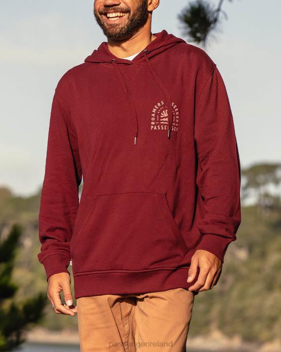 Clothing Passenger 22N899 Evenfall Recycled Cotton Hoodie Wine Men Wine
