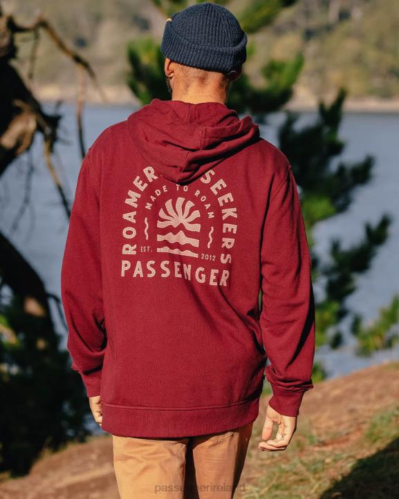Clothing Passenger 22N899 Evenfall Recycled Cotton Hoodie Wine Men Wine
