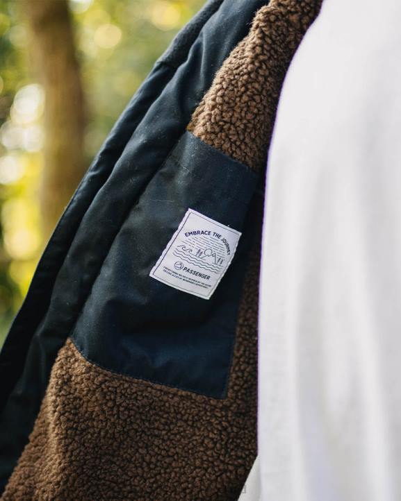 Clothing Passenger 22N8159 Discover Recycled Sherpa Lined Jacket Black Men Black