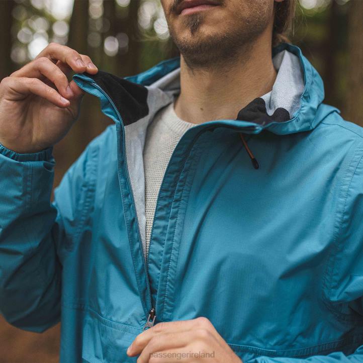 Clothing Passenger 22N8175 Azure Recycled Waterproof 1/2 Zip Jacket Larkspur Blue Men Blue