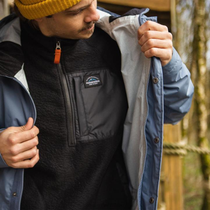 Clothing Passenger 22N8180 Storm Recycled Waterproof Jacket Stone Blue Men Blue