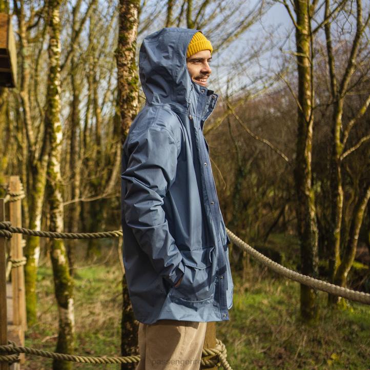 Clothing Passenger 22N8180 Storm Recycled Waterproof Jacket Stone Blue Men Blue