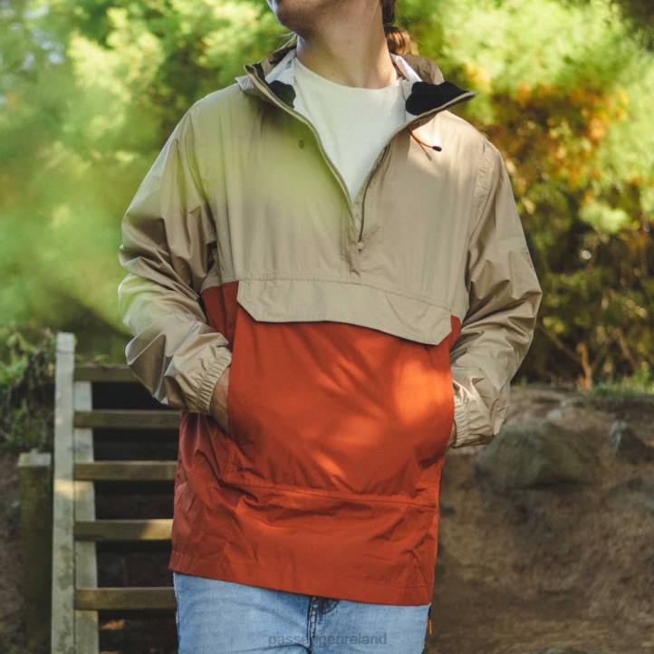 Clothing Passenger 22N8192 Azure Recycled Waterproof 1/2 Zip Jacket Chinchilla Brown Men Brown