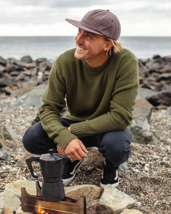 Clothing Passenger 22N8198 Swell Knitted Jumper Khaki Men Khaki