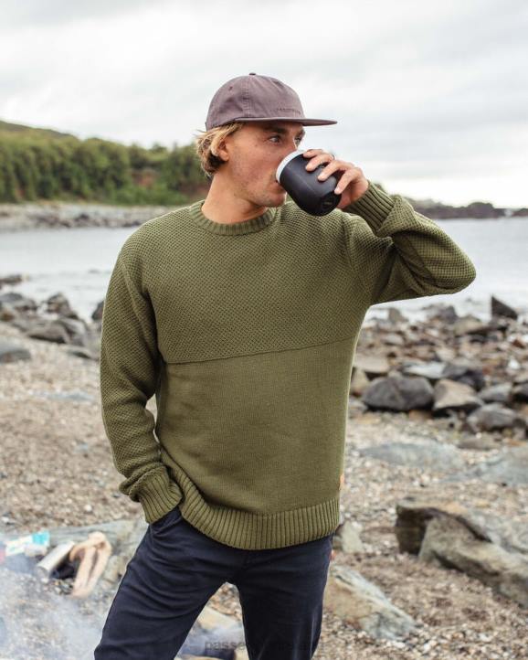 Clothing Passenger 22N8198 Swell Knitted Jumper Khaki Men Khaki