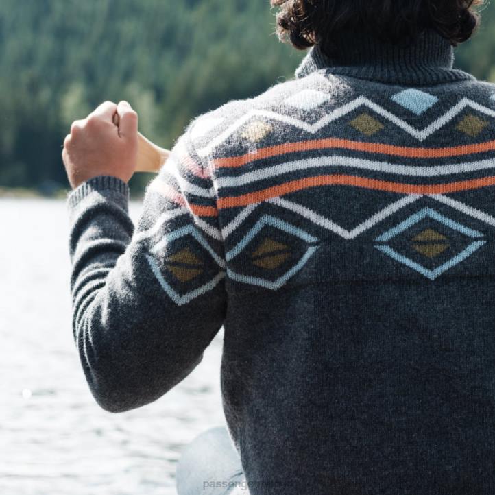 Clothing Passenger 22N8199 Ember Knitted Jumper Faded Black Men Black