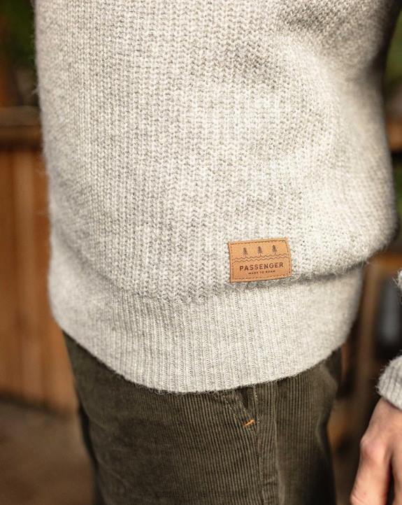 Clothing Passenger 22N8202 Offshore Recycled Knitted Jumper Grey Marl Men Grey