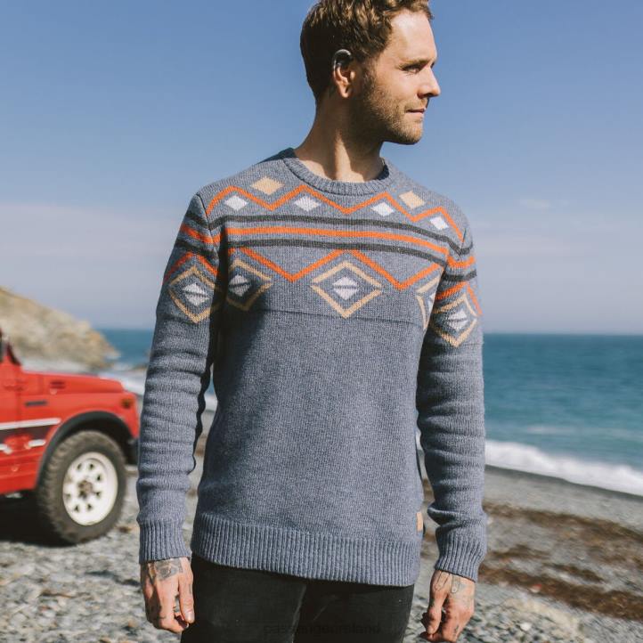 Clothing Passenger 22N8205 Fireside Knitted Jumper Stone Blue Men Blue