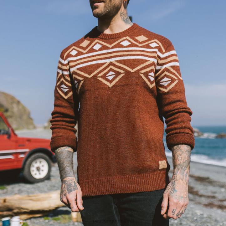 Clothing Passenger 22N8207 Fireside Knitted Jumper Russet Brown Men Brown