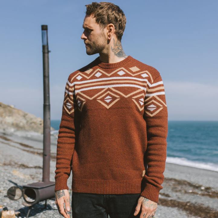 Clothing Passenger 22N8207 Fireside Knitted Jumper Russet Brown Men Brown