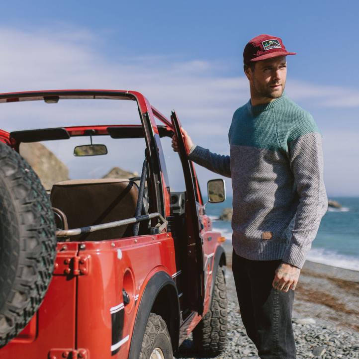 Clothing Passenger 22N8209 Davis Knitted Jumper Storm Green/Grey Marl Men Green