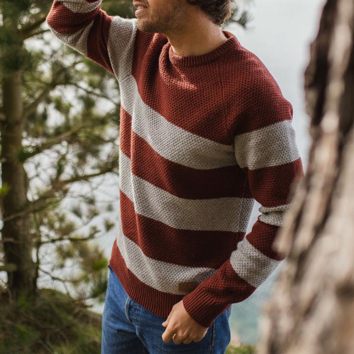 Clothing Passenger 22N8210 Kananaskis Knitted Jumper Russet Men Russet