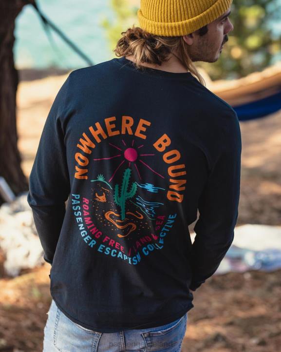 Clothing Passenger 22N8214 Land & Sea Recycled Ls T-Shirt Black Men Black