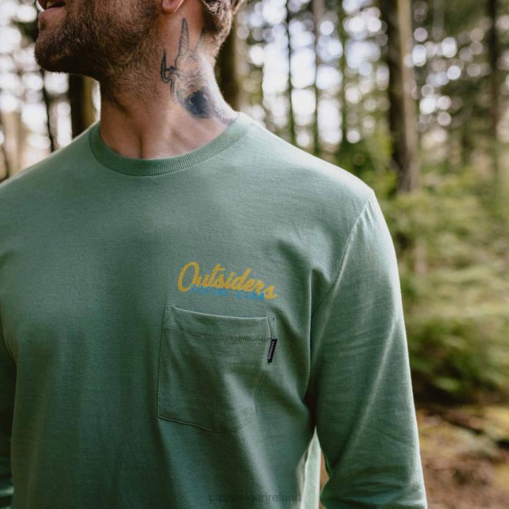 Clothing Passenger 22N8217 Social Club Recycled Cotton Ls T-Shirt Dark Ivy Men Ivy