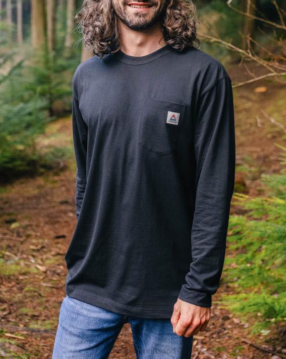 Clothing Passenger 22N8218 Heritage Recycled Cotton Ls T-Shirt Black Men Black