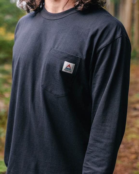 Clothing Passenger 22N8218 Heritage Recycled Cotton Ls T-Shirt Black Men Black