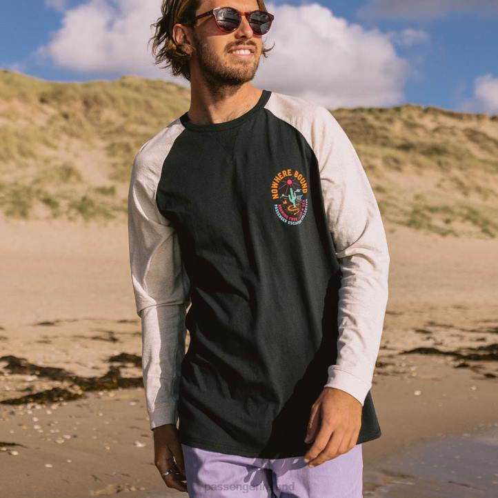 Clothing Passenger 22N8236 Land & Sea Recycled Cotton Ls T-Shirt Black Men Black