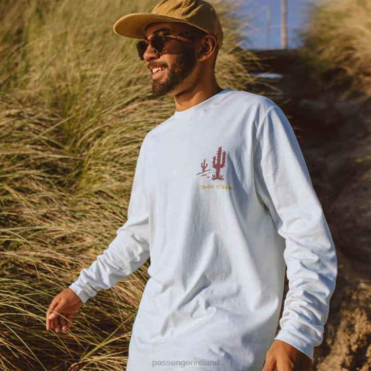 Clothing Passenger 22N8237 Roll Slow Recycled Cotton Ls T-Shirt Blue Glass Men Blue