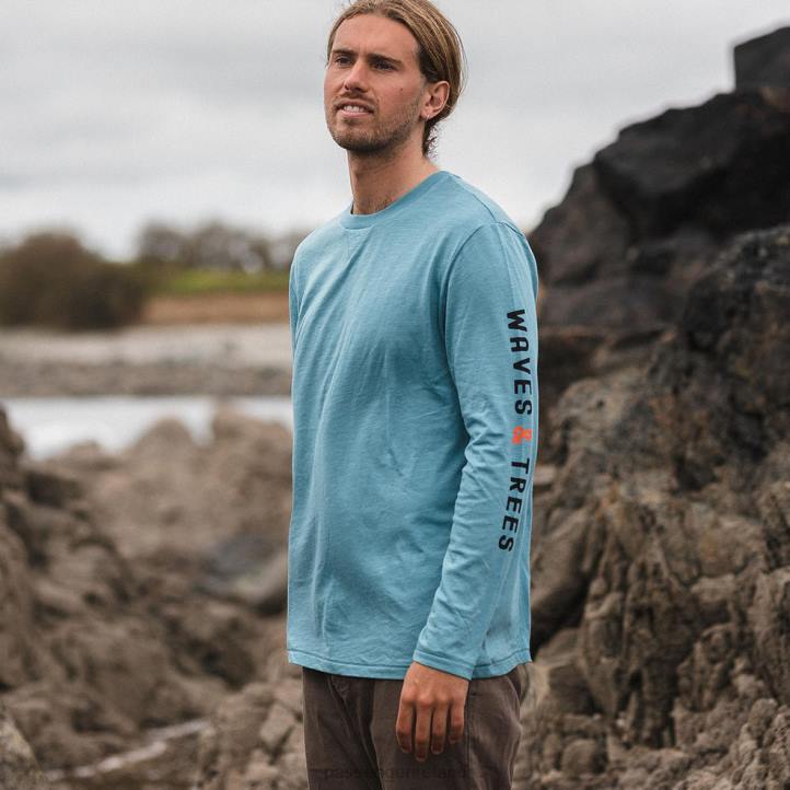 Clothing Passenger 22N8239 Pantano Recycled Ls T-Shirt Ocean Blue Men Blue