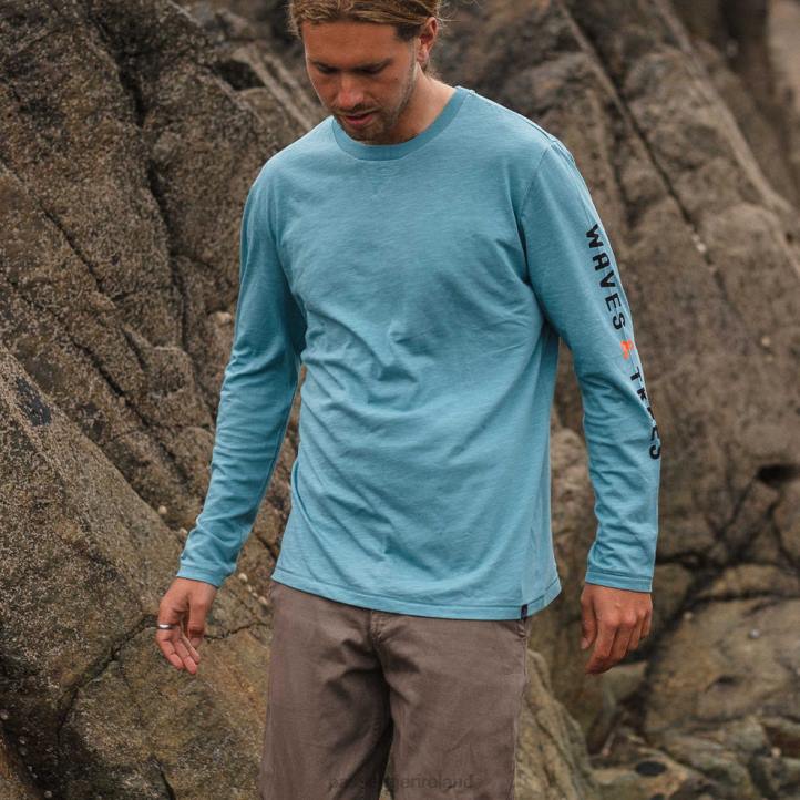 Clothing Passenger 22N8239 Pantano Recycled Ls T-Shirt Ocean Blue Men Blue