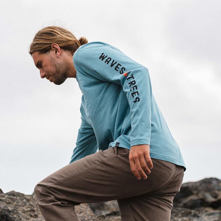 Clothing Passenger 22N8239 Pantano Recycled Ls T-Shirt Ocean Blue Men Blue