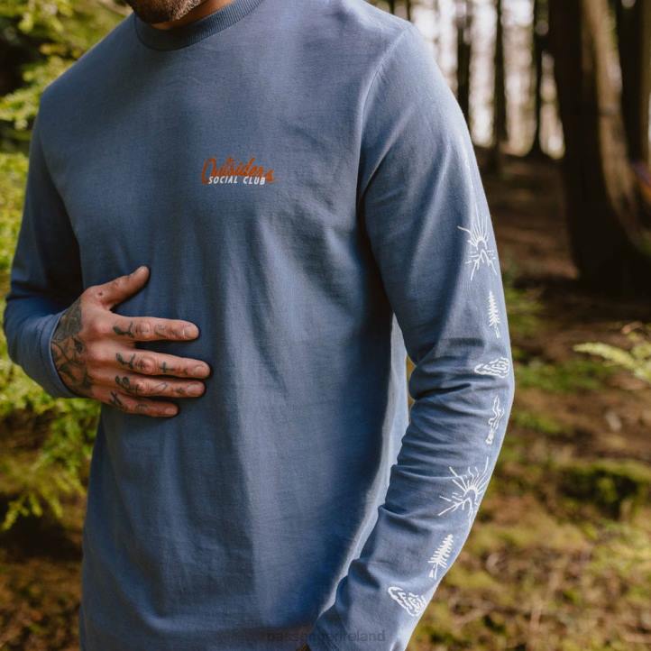 Clothing Passenger 22N8240 Osc Recycled Cotton Ls T-Shirt Stone Blue Men Blue