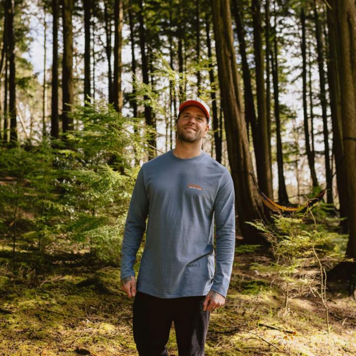 Clothing Passenger 22N8240 Osc Recycled Cotton Ls T-Shirt Stone Blue Men Blue