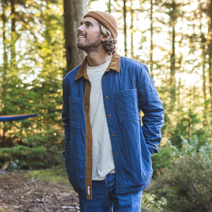 Clothing Passenger 22N8193 Fern Quilted Overshirt Ensign Blue Men Blue