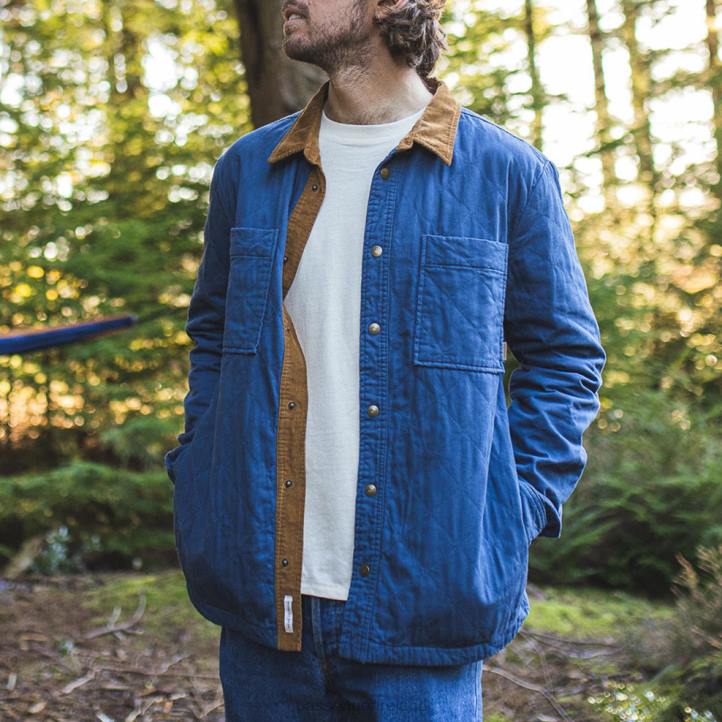 Clothing Passenger 22N8193 Fern Quilted Overshirt Ensign Blue Men Blue