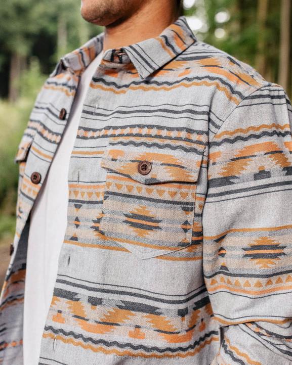 Clothing Passenger 22N8252 Woodland Organic Cotton Overshirt Grey Marl Men Grey