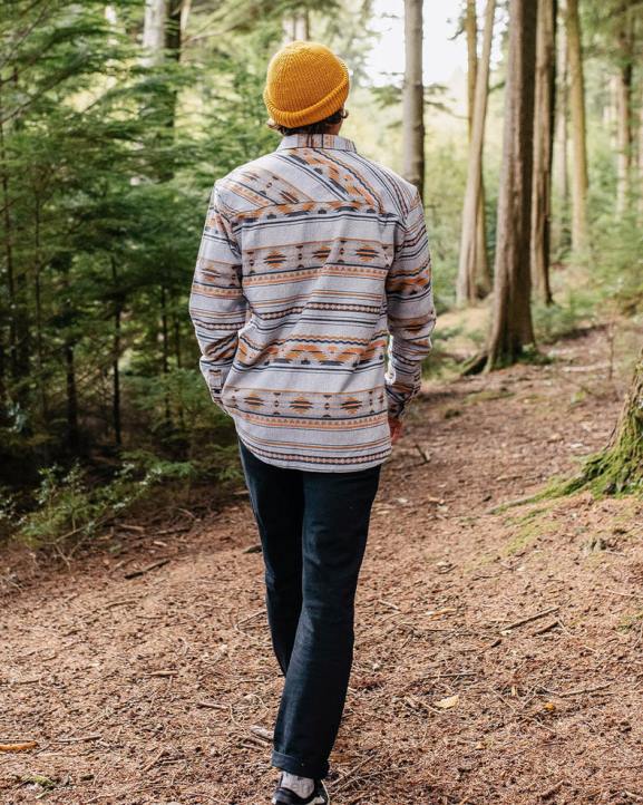 Clothing Passenger 22N8252 Woodland Organic Cotton Overshirt Grey Marl Men Grey