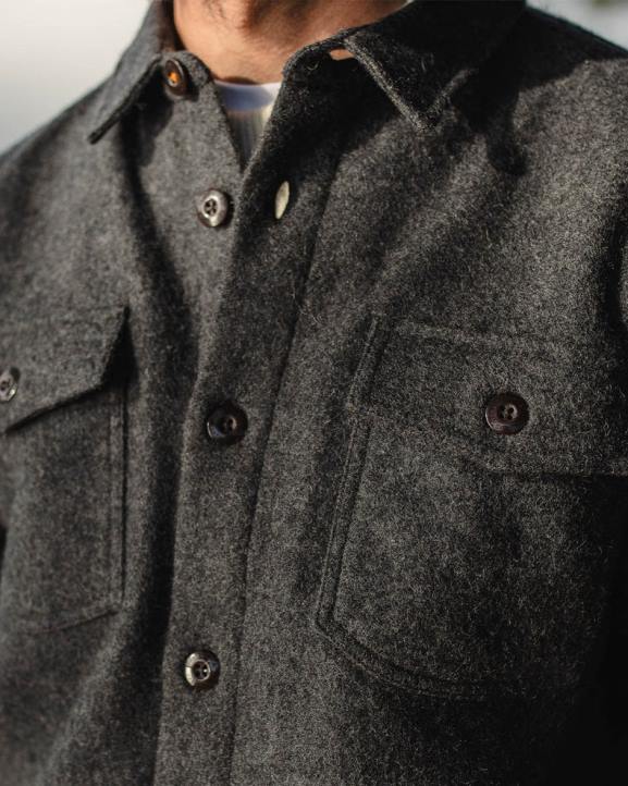 Clothing Passenger 22N8253 Barren Overshirt Grey Marl Men Grey