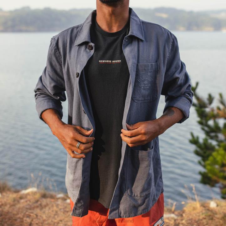 Clothing Passenger 22N8259 Forage Hemp Overshirt Stone Blue Men Blue