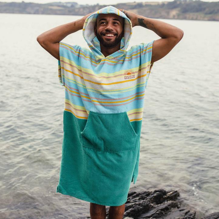 Clothing Passenger 22N815 Baja Recycled Towel Poncho Sea Stripe Men Sea