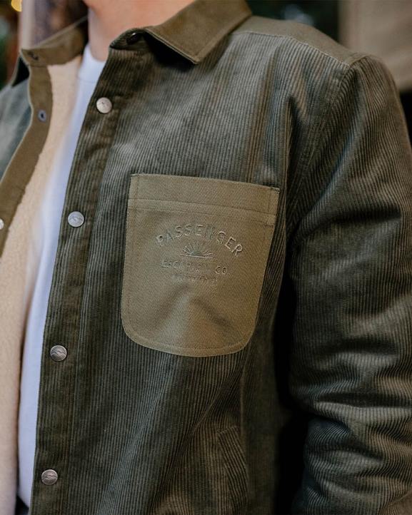 Clothing Passenger 22N8167 Kodiak Sherpa Lined Cord Shirt Dusty Olive Men Olive