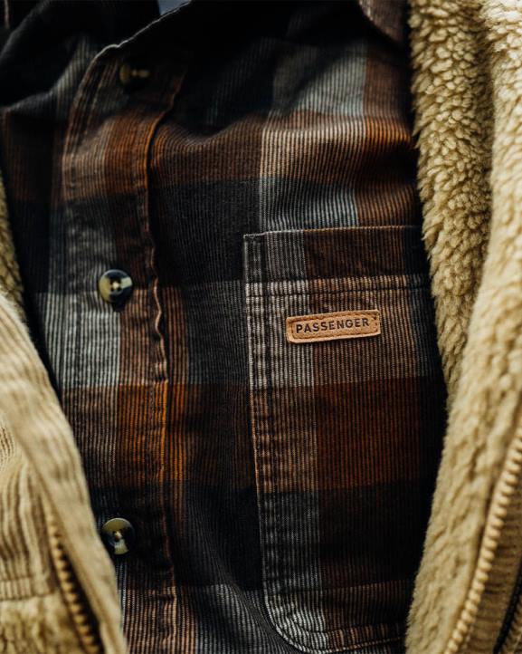 Clothing Passenger 22N8251 Backcountry Cord Check Shirt Chinchilla Brown Men Brown