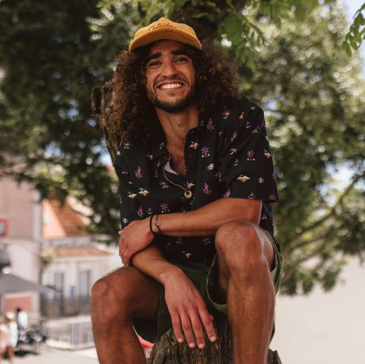 Clothing Passenger 22N8264 Chill Organic Cotton Short Sleeve Shirt Joshua Tree Black Men Black