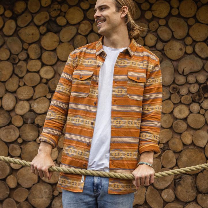 Clothing Passenger 22N8270 Cabin Jacquard Organic Cotton Shirt Glazed Ginger Pattern Men Glazed