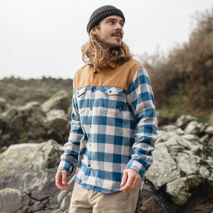 Clothing Passenger 22N8272 Seek Shirt Off White/Navy Men Navy