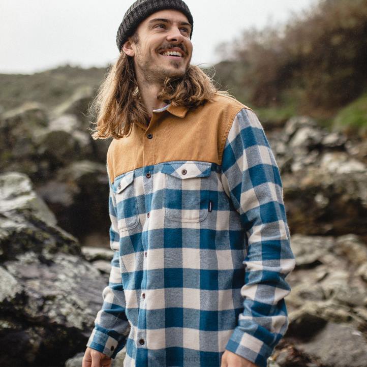 Clothing Passenger 22N8272 Seek Shirt Off White/Navy Men Navy