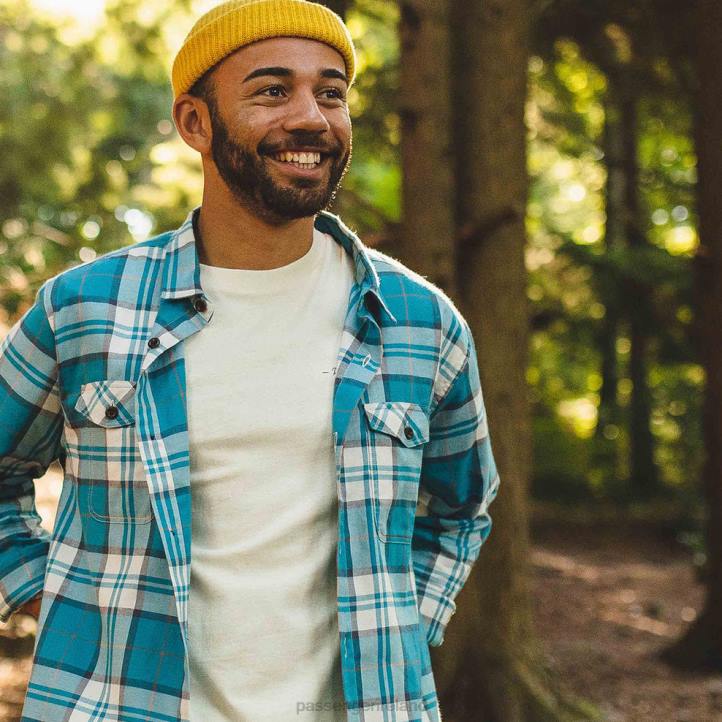 Clothing Passenger 22N8273 Falls Organic Cotton Shirt Birch Check Men Birch