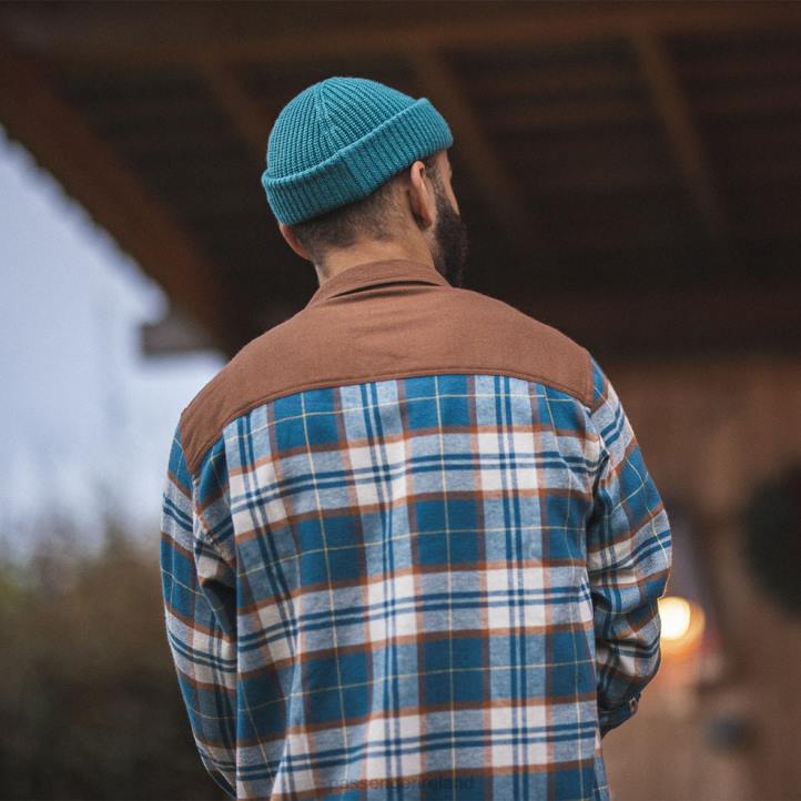 Clothing Passenger 22N8275 Behnsen Organic Cotton Shirt Brown/Blue Check Men Blue