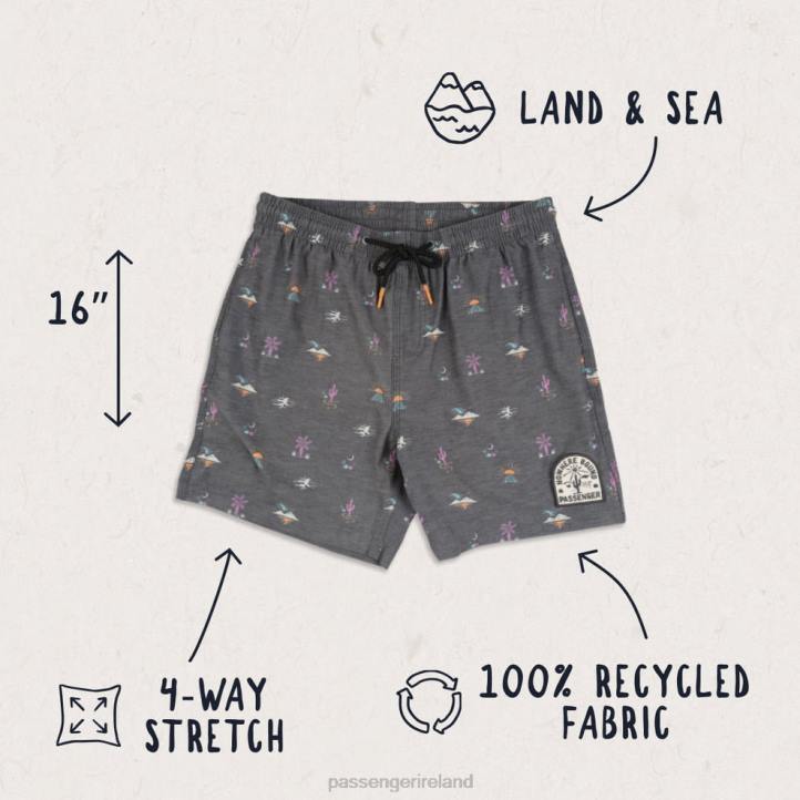 Clothing Passenger 22N8291 Ponoma All Purpose Swim Shorts Joshua Tree Black Men Black