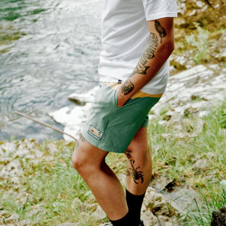 Clothing Passenger 22N8310 Baja All Purpose Swim Short Blue Ash/Yellow/Green Men Blue