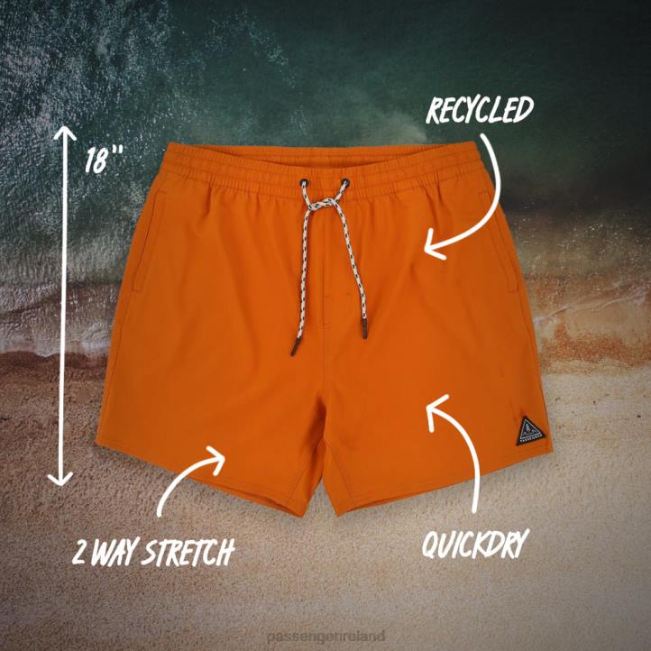 Clothing Passenger 22N8315 Ventura Recycled Swim Shorts Sunset Orange Men Orange